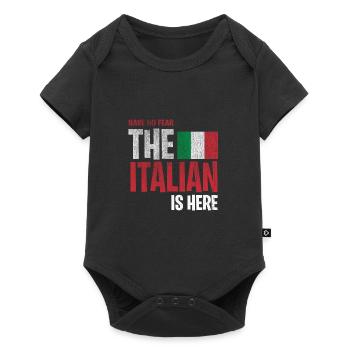 The Italian is here Italien Italia - Body à manches courtes Premium Bébé - noir - Devant