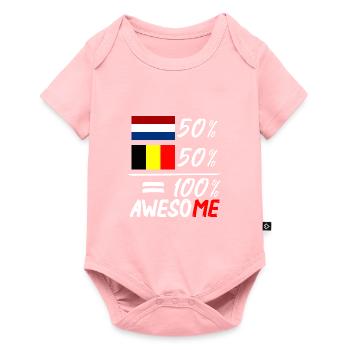50% Netherlands 50% Belgium - Baby Premium short-sleeve bodysuit - rose - Front