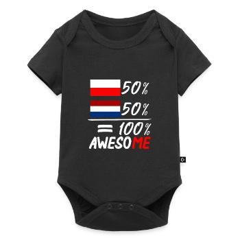 50% Netherlands 50% Poland - Baby Premium short-sleeve bodysuit - black - Front