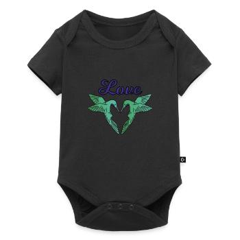 Heart of Two Hummingbirds - Love - Baby Premium short-sleeve bodysuit - black - Front