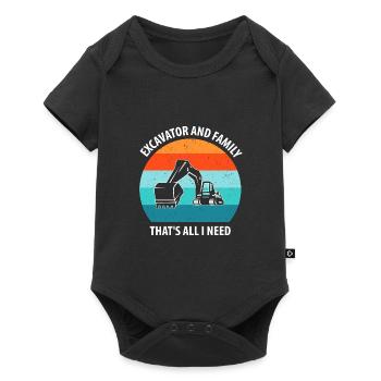 Excavator Excavator Driver Excavator Truck - Baby Premium short-sleeve bodysuit - black - Front