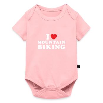 Biker I Love Mountain Biking - Baby Premium short-sleeve bodysuit - rose - Front