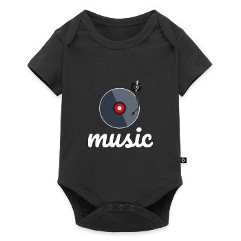 vinyle - Body à manches courtes Premium Bébé - noir - Devant