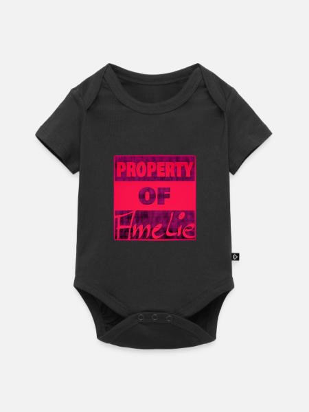 Besitz von Amelie - Baby Premium Kurzarmbody - Schwarz