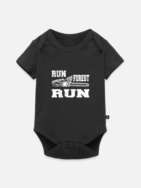 RUN FOREST RUN - Baby Premium Kurzarmbody - Schwarz