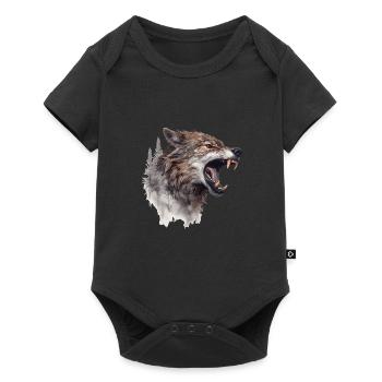 Wolf Wolf Head Scratch Marks Claws Wild Forest Hunter - Body à manches courtes Premium Bébé - noir - Devant