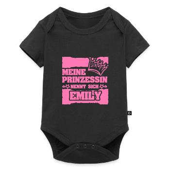 Geschenk für Emily - Baby Premium Kurzarmbody - Schwarz - Vorne