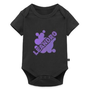 Haustier für Leandro Vorname Tier - Baby Premium Kurzarmbody - Schwarz - Vorne
