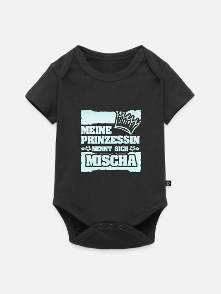 Mädchenname Mischa - Baby Premium Kurzarmbody - Schwarz