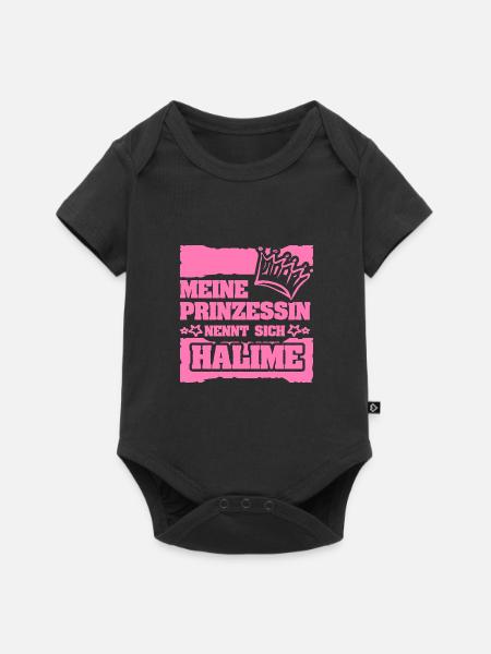 Mädchenname Halime - Baby Premium Kurzarmbody - Schwarz