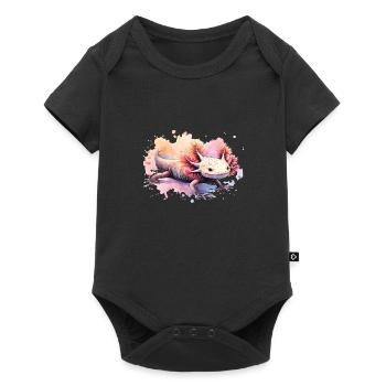 Axolotl Amphibian Watercolor Animal Art - Baby Premium short-sleeve bodysuit - black - Front