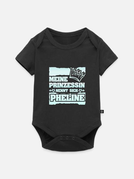 Pheline als Mädchenname - Baby Premium Kurzarmbody - Schwarz