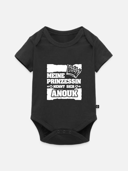 Anouk als Mädchenname - Baby Premium Kurzarmbody - Schwarz