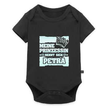 Nom de la fille Petra - Body à manches courtes Premium Bébé - noir - Devant