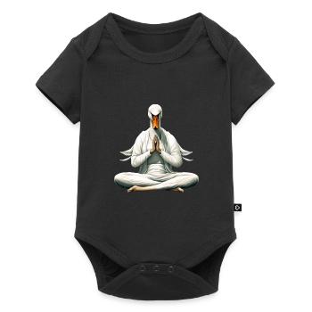 Schwäne Yoga - Baby Premium Kurzarmbody - Schwarz - Vorne