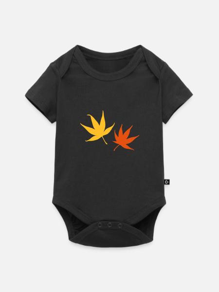 Herbstlaub - Baby Premium Kurzarmbody - Schwarz