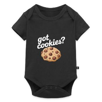 Cookies Cookie Keks Kekse Schokolade - Baby Premium Kurzarmbody - Schwarz - Vorne