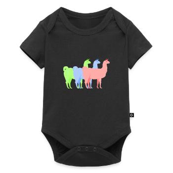 Llama alpaca - Baby Premium short-sleeve bodysuit - black - Front