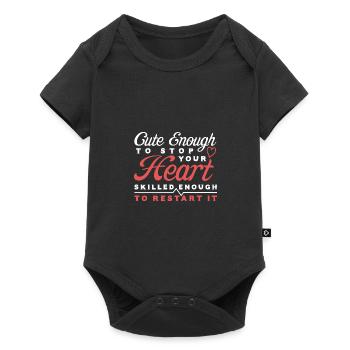 Assez mignon pour arrêter votre cœur - Body à manches courtes Premium Bébé - noir - Devant