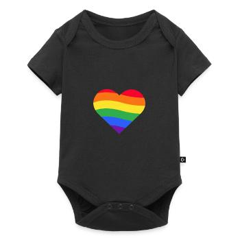 Gay Pride Regenbogenfarbe LGBT - Baby Premium Kurzarmbody - Schwarz - Vorne