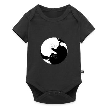 Yin et Yang avec chats - Body à manches courtes Premium Bébé - noir - Devant