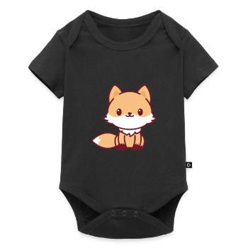 fox - Baby Premium Kurzarmbody - Schwarz - Vorne