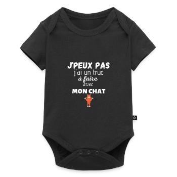t-shirt chat. Je peux j'ai. Cadeau humour - Body à manches courtes Premium Bébé - noir - Devant