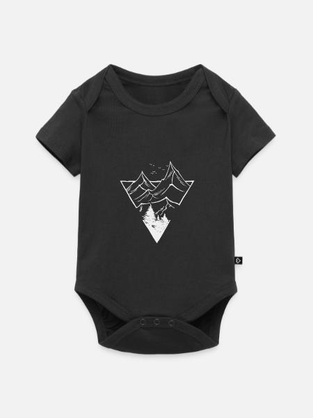 Triangle, Mountains & Forest - Baby Premium short-sleeve bodysuit - black