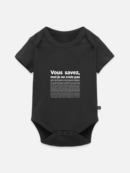 vous savez moi je ne crois pas qu'il ait de bon ? - Body à manches courtes Premium Bébé - noir