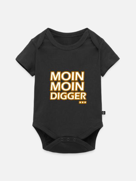 Moin Moin Digger - Baby Premium Kurzarmbody - Schwarz