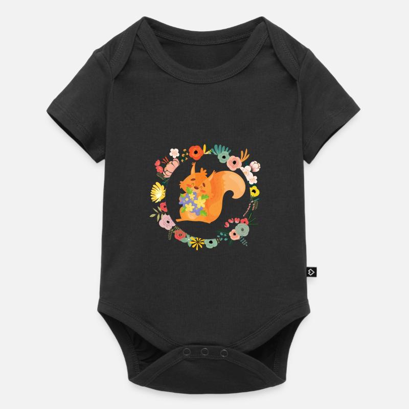Eichhörnchen - Baby Premium Kurzarmbody - Schwarz