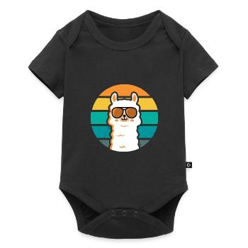 Lama Alpagas retro Vintage - Body à manches courtes Premium Bébé - noir - Devant
