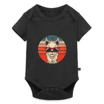 Lama Alpagas retro Vintage - Body à manches courtes Premium Bébé - noir - Devant