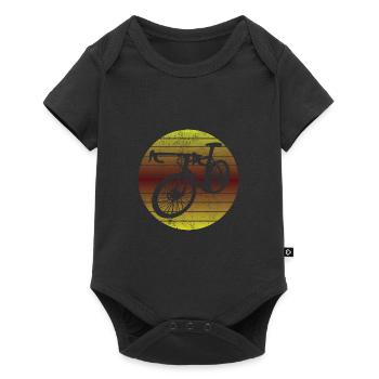 Fahrrad Mountainbike Retro Fahrradtour Radfahren - Baby Premium Kurzarmbody - Schwarz - Vorne