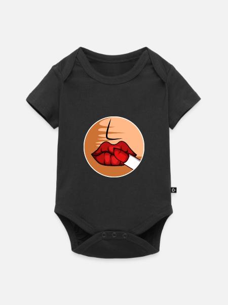 Rote Lippen Kosmetikerin Gift - Baby Premium Kurzarmbody - Schwarz