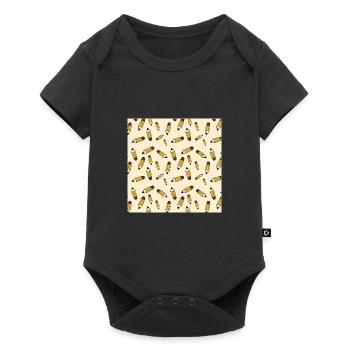 Gelbes Bleistiftmuster - Schulanfang 2022 / 2023 - Baby Premium Kurzarmbody - Schwarz - Vorne
