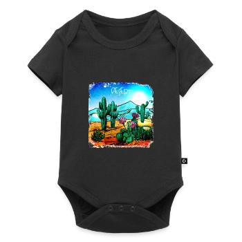 Cactus dans un paysage désertique - Body à manches courtes Premium Bébé - noir - Devant