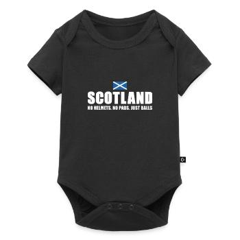 Pas de casques pas de coussinets juste des ballons Ecosse Rugby - Body à manches courtes Premium Bébé - noir - Devant