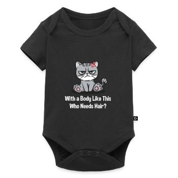 With this body, the hair funny bald runner humor - Baby Premium short-sleeve bodysuit - black - Front