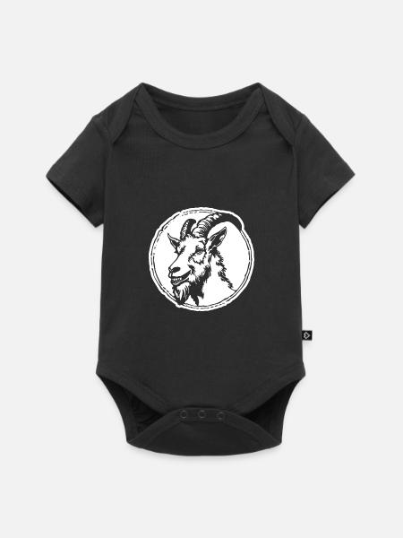 Ziege Steinbock Ziegenbock - Baby Premium Kurzarmbody - Schwarz