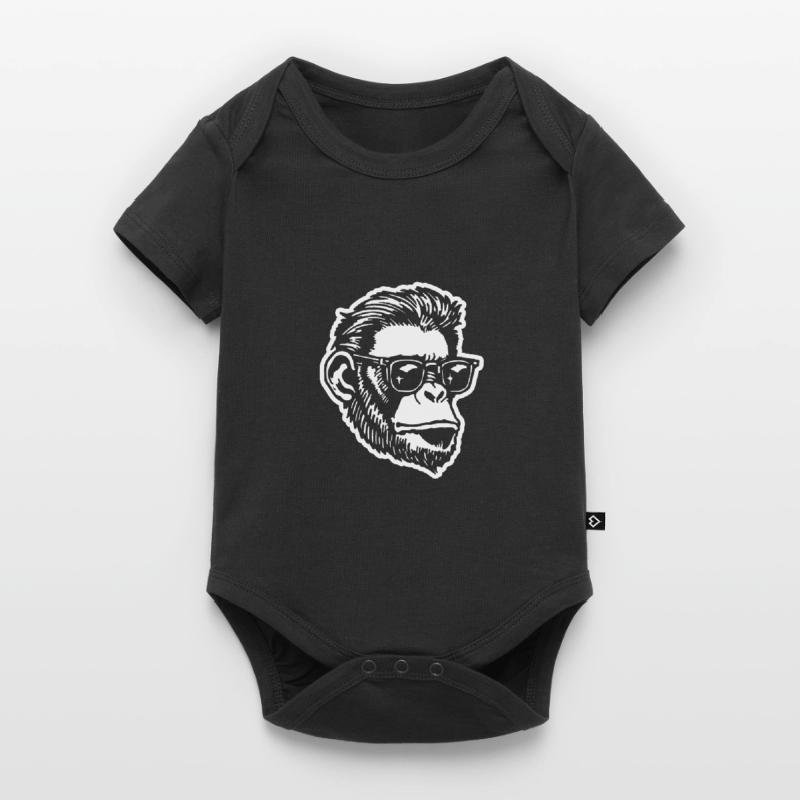 Monkey Monkey Monkey Face Baby Premium short-sleeve bodysuit