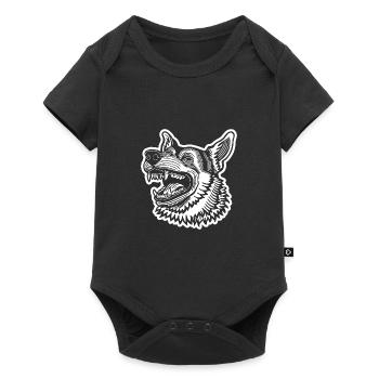 Tête de chien de berger allemand - Body à manches courtes Premium Bébé - noir - Devant