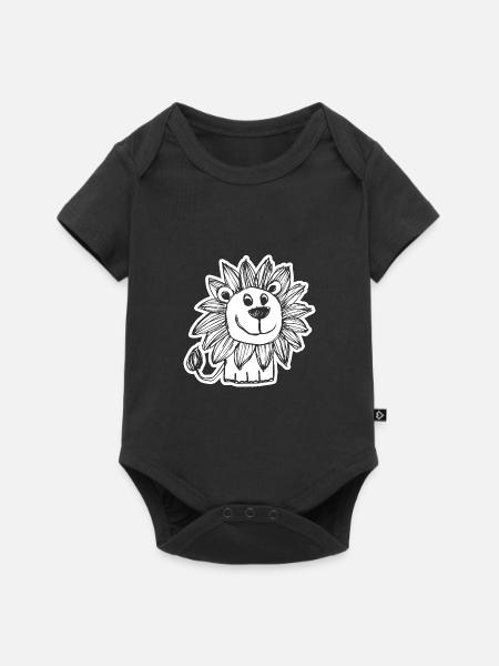 Löwe Löwenkopf - Baby Premium Kurzarmbody - Schwarz