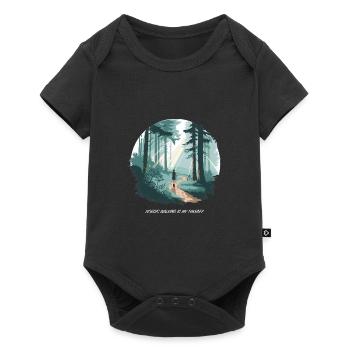 Nordic Walking is My Therapy – Running Forest Nature - Baby Premium short-sleeve bodysuit - black - Front