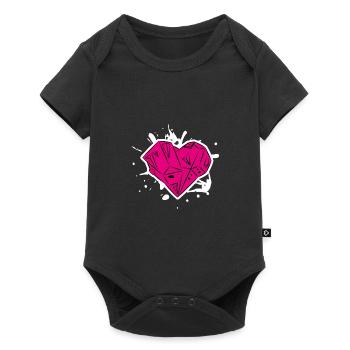 Climbing bouldering heart ladies T-shirt - Baby Premium short-sleeve bodysuit - black - Front