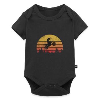 Motorcross motorcycle jump - Baby Premium short-sleeve bodysuit - black - Front