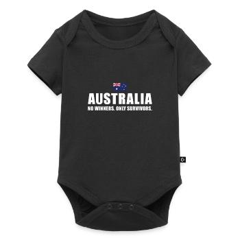 Pas de gagnants seulement des survivants Australie Rugby - Body à manches courtes Premium Bébé - noir - Devant
