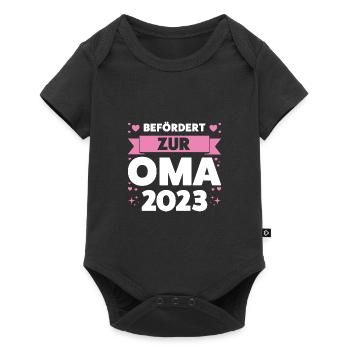 Oma 2023 Großmutter Großmütter Geschenk - Baby Premium Kurzarmbody - Schwarz - Vorne