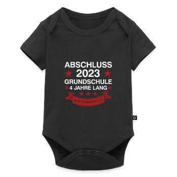 Grundschule Abschluss 2023 Grundschüler Geschenk - Baby Premium Kurzarmbody - Schwarz - Vorne