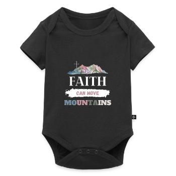 La foi peut déplacer les montagnes chrétiennes - Body à manches courtes Premium Bébé - noir - Devant